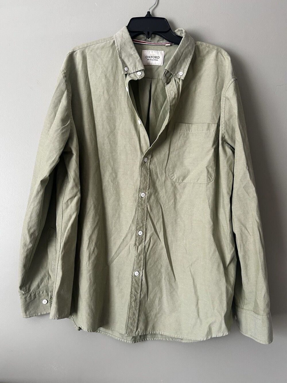 Oxford Olive Green Button-down Long Sleeves Men’s 2XL Chest Pocket